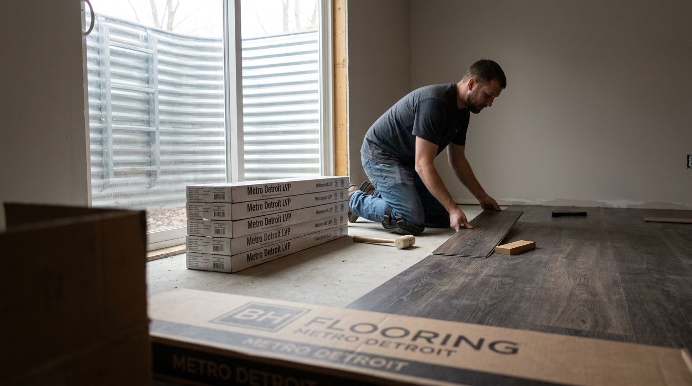Finished basement with waterproof LVP flooring — BH Flooring Metro Detroit, Metro Detroit, MI