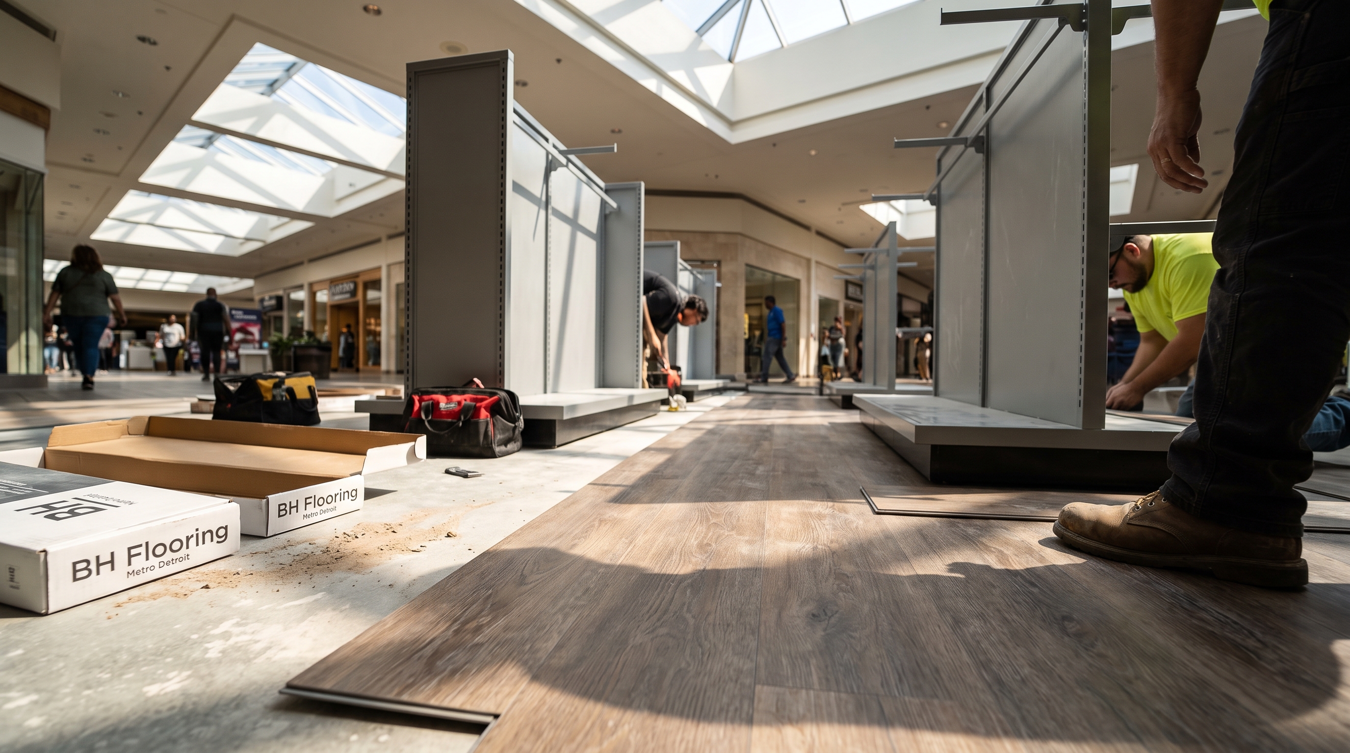 Retail store commercial LVP flooring — BH Flooring Metro Detroit, Metro Detroit, MI